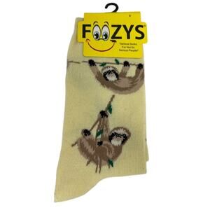 Foozys Sloths Cream Women's Crew Socks Size 4 through 10 1 Pair NWT!